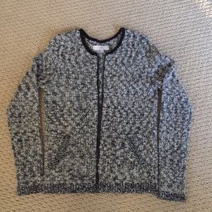 Loft Tweed Zip-Up Cardigan Sweater Women’s XS